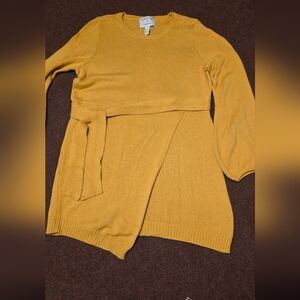 Girl With Curves Lane Bryant Yellow Sweater Dress Mini Size 14/16